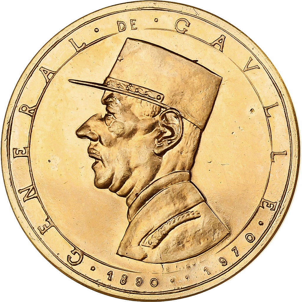 France, Token, Commémoration du Mémorial du Général de Gaulle, 1972, Gold