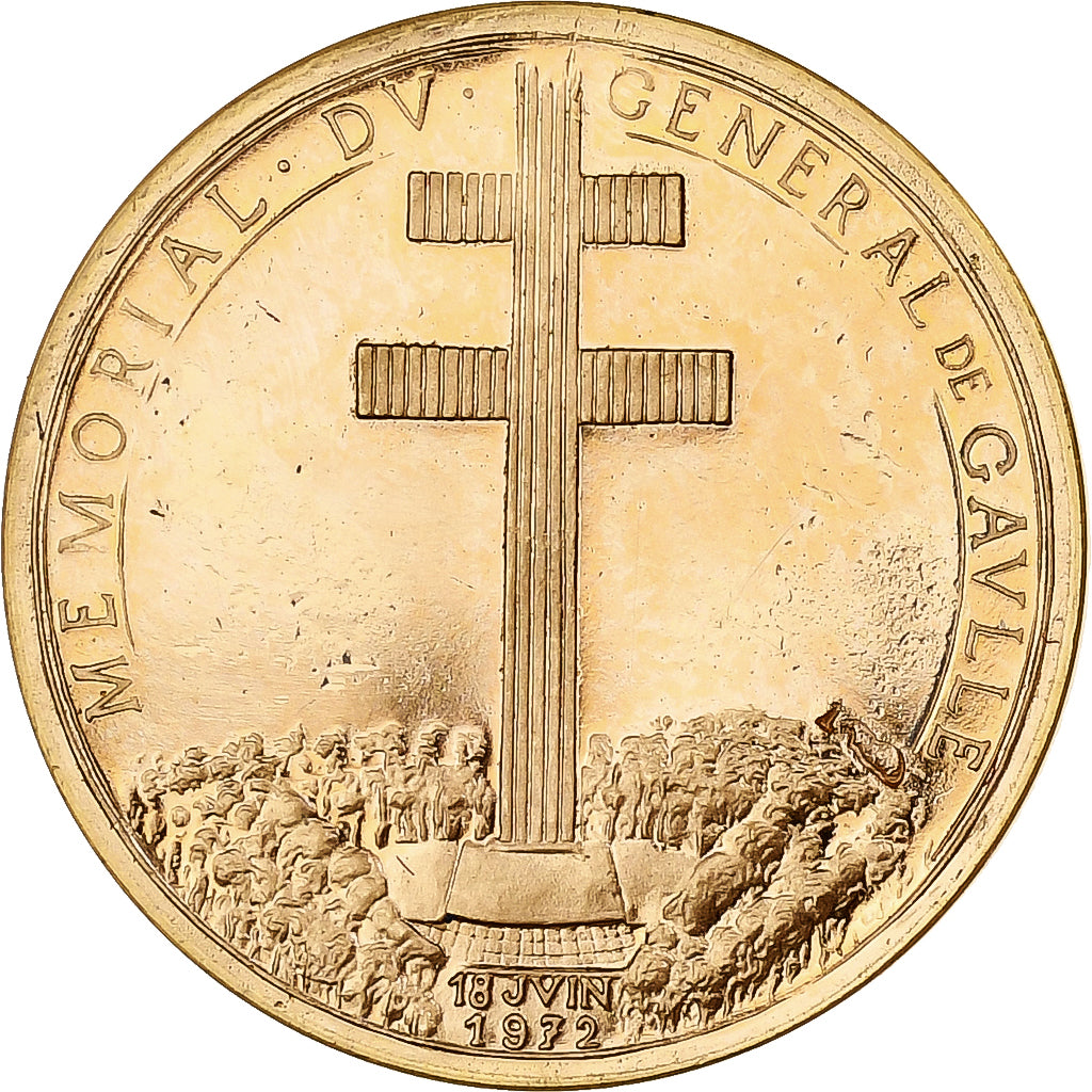 France, Token, Commémoration du Mémorial du Général de Gaulle, 1972, Gold