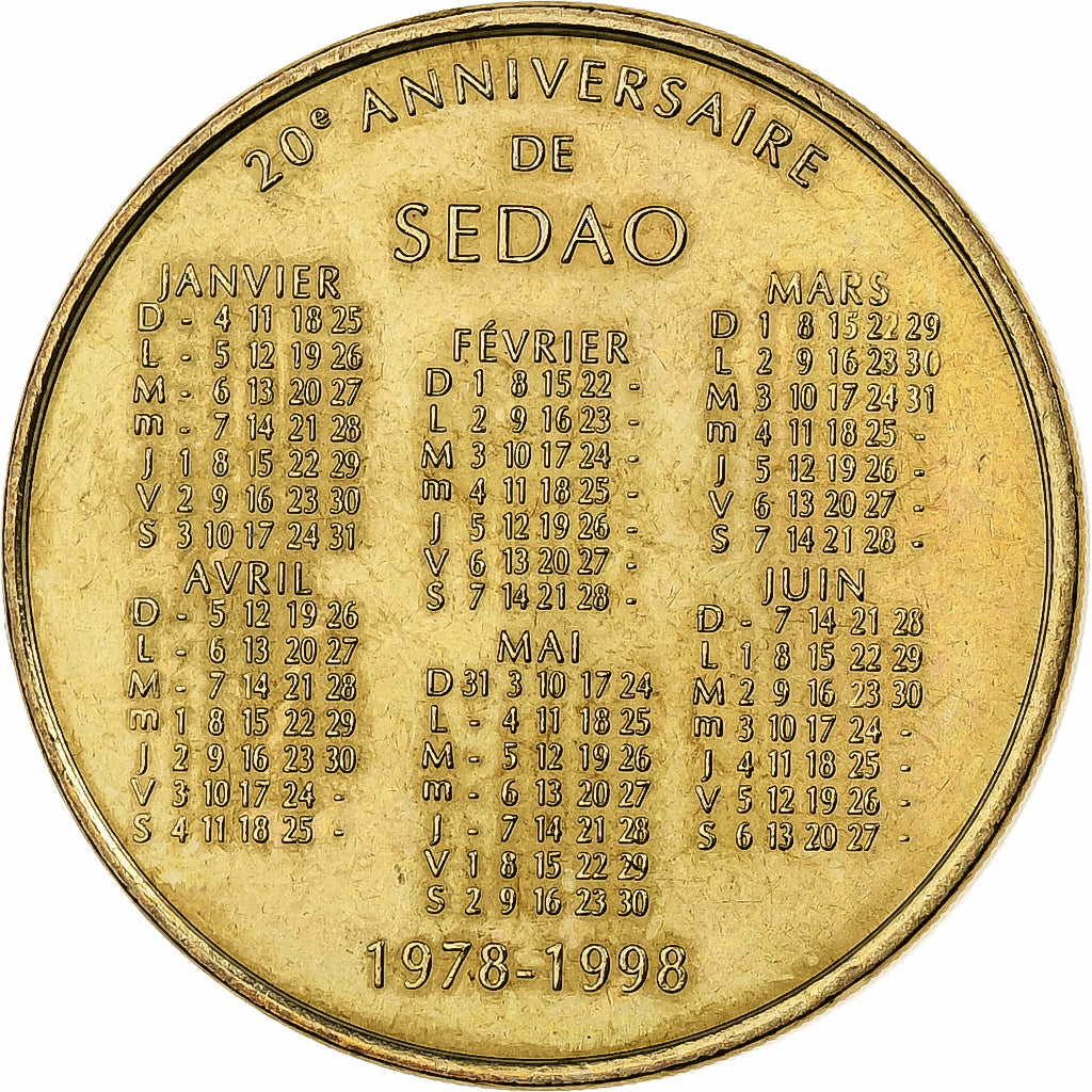 France, Token, 20e anniversaire de SEDAO, 1998, Monnaie de Paris, Brass