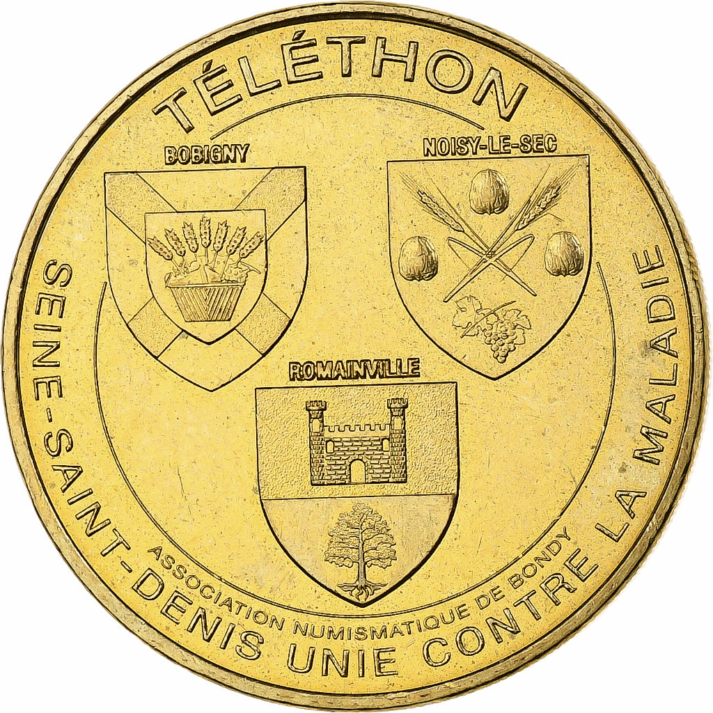 France, Tourist token, Téléthon, 2015, Monnaie de Paris, Brass, AU(55-58)