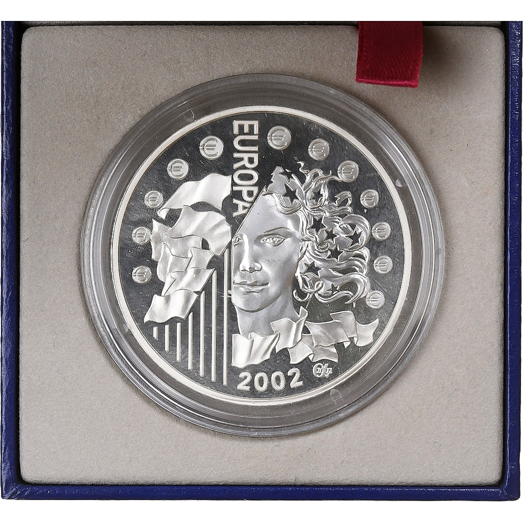 France, 1-1/2 Euro, Europa, Introduction de l'euro, Proof, 2002, MDP, Silver