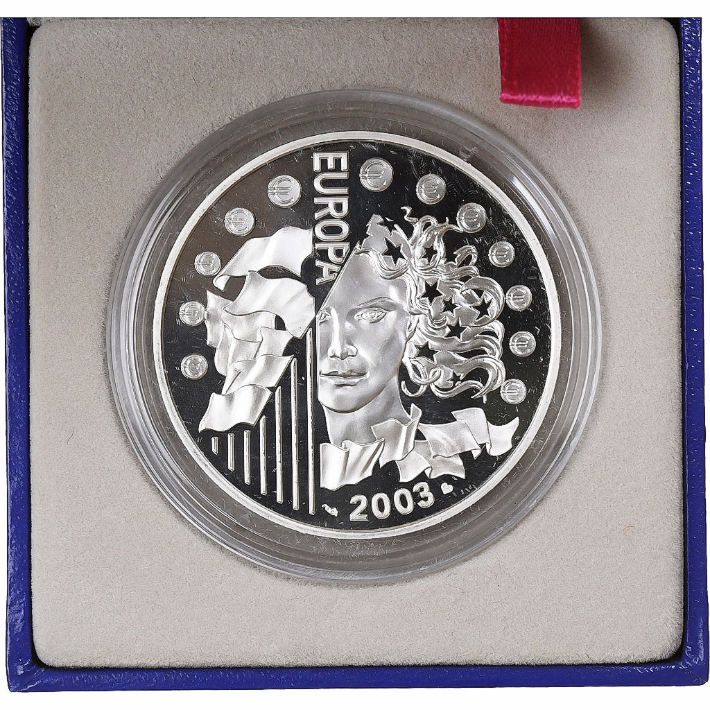 France, 1-1/2 Euro, Europa, Introduction de l'euro, Proof, 2003, MDP, Silver
