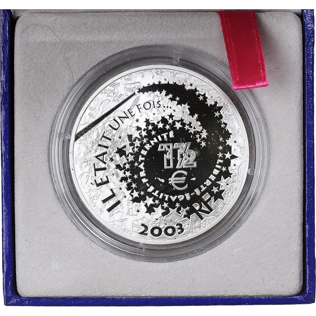 France, 1-1/2 Euro, Alice in Wonderland, Proof, 2003, MDP, Silver, MS(65-70)
