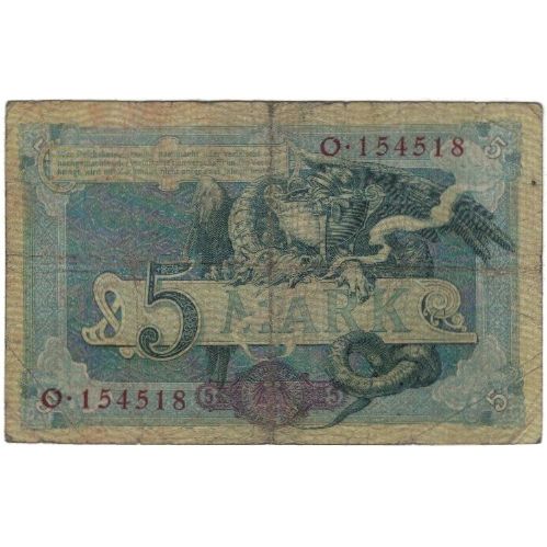 Banknote, Germany, 5 Mark, 1904, 1904-10-31, KM:8b, VG(8-10)