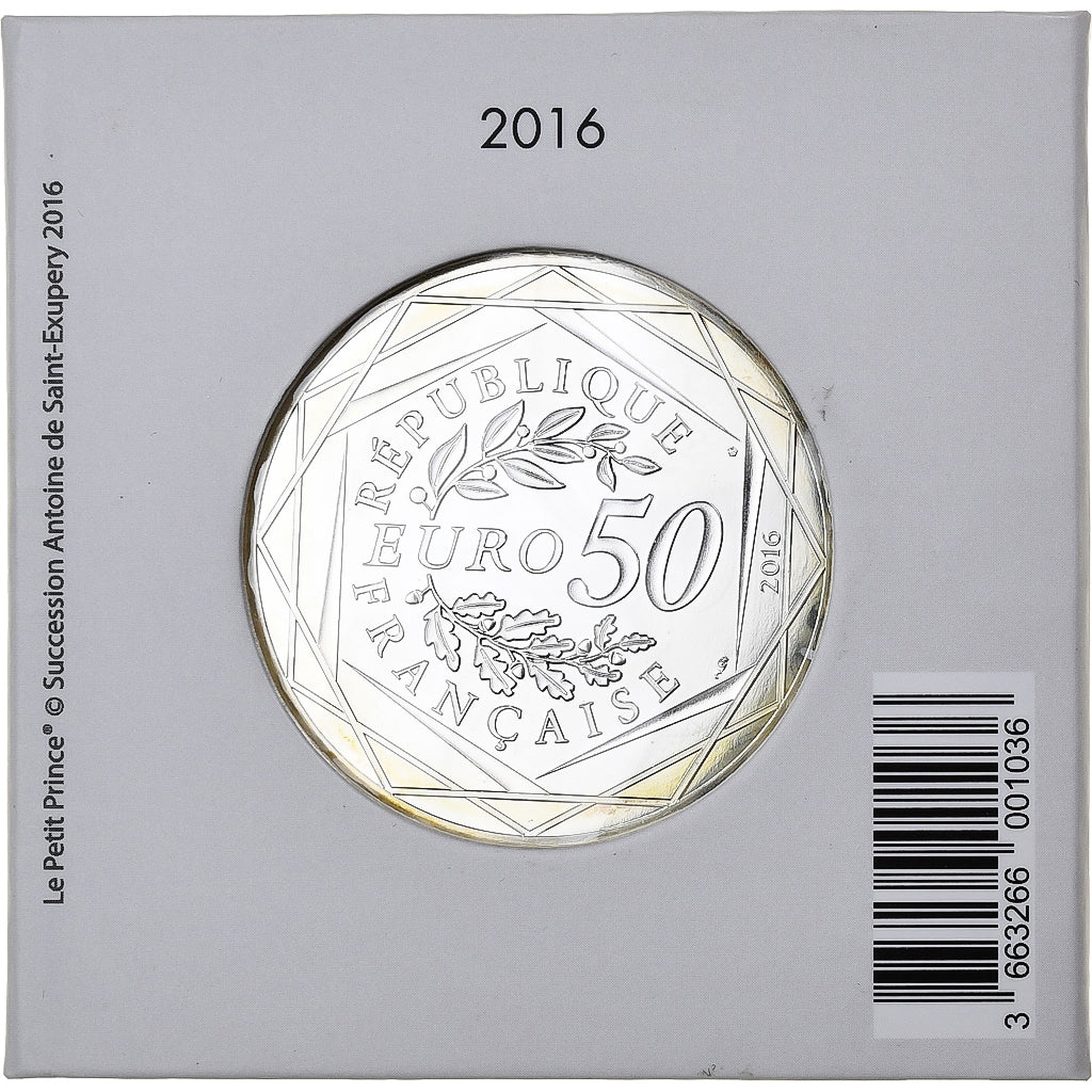 France, 50 Euro, Le beau voyage du Petit Prince - mouton, BE, 2016, MDP, Argent