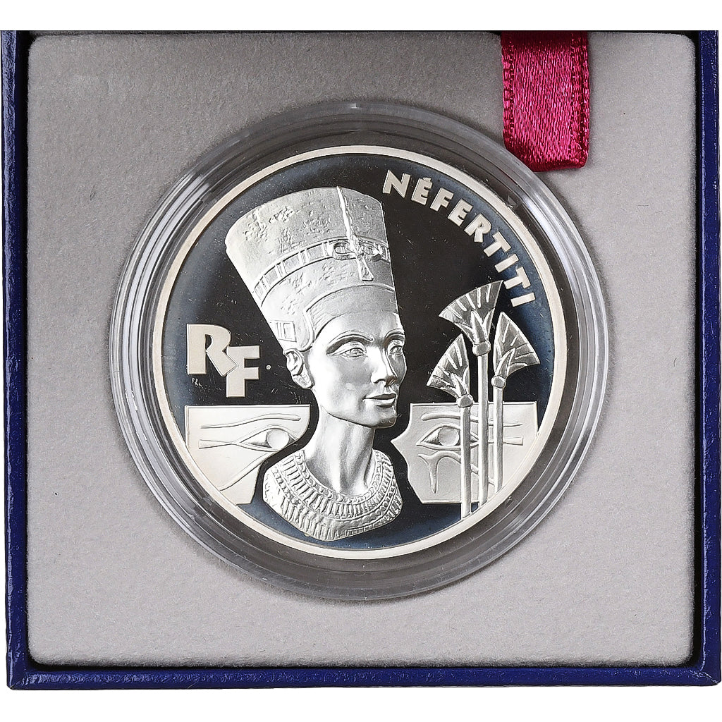 France, 10 Francs, Néfertiti, Trésor du nil, 1998, MDP, BE, Argent, FDC