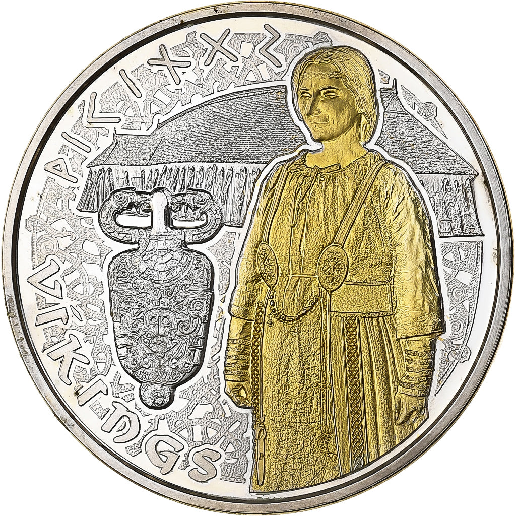Andorra, 10 Diners, Viking Woman, 2008, Proof, Silver, MS(65-70), KM:409