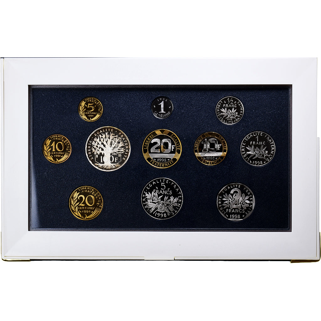France, Coffret 1 c. à 100 frs., 1998, MDP, Proof, MS(65-70)