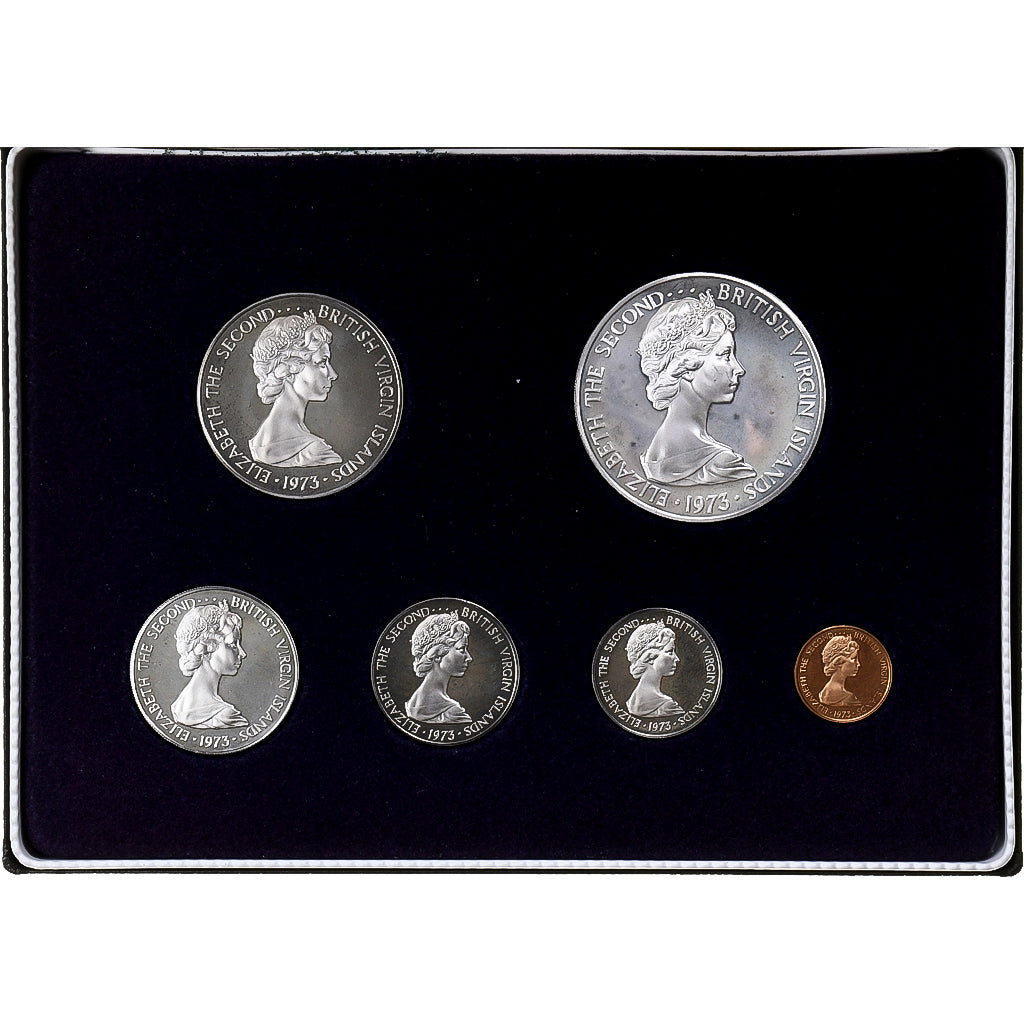 Virgin Islands, Elizabeth II, 1 cent to 1 dollar, 1973, Franklin Mint, Proof set