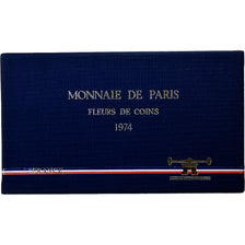 France, Coffret 1 c. à 50 frs., 1974, Monnaie de Paris, FDC, MS(65-70)