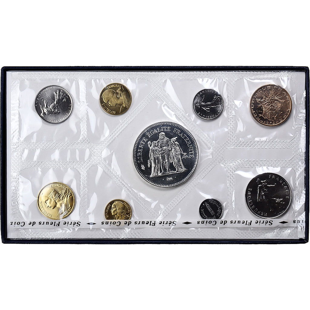 France, Coffret 1 c. à 50 frs., 1974, Monnaie de Paris, FDC, MS(65-70)