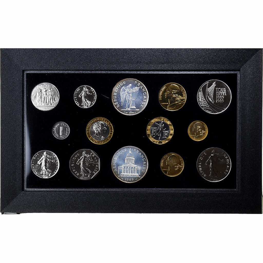 France, Coffret 1 c. à 100 frs., 1989, Monnaie de Paris, FDC, MS(65-70)