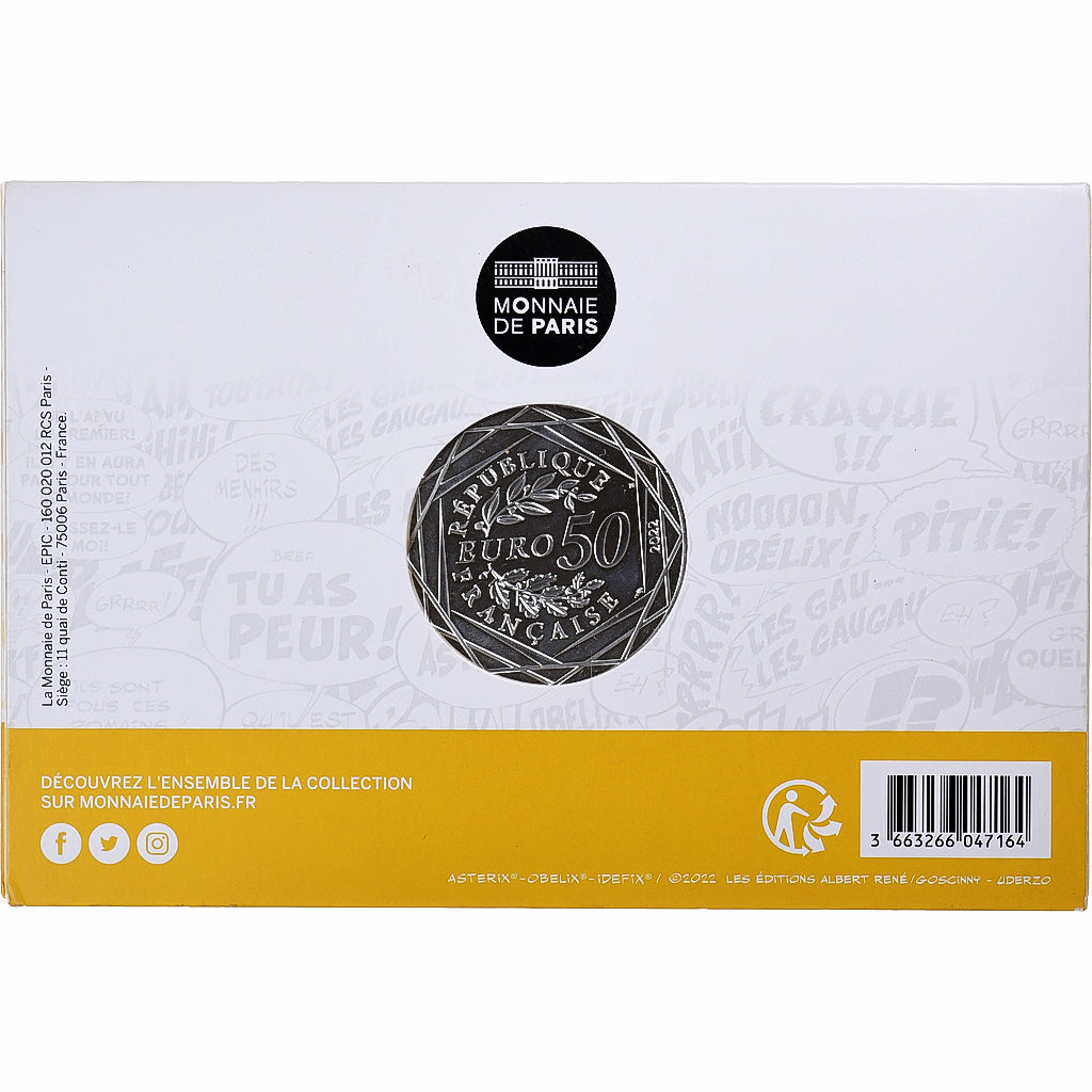 France, 50 Euro, Astérix - Succès, Proof, 2022, MDP, Silver, MS(65-70)