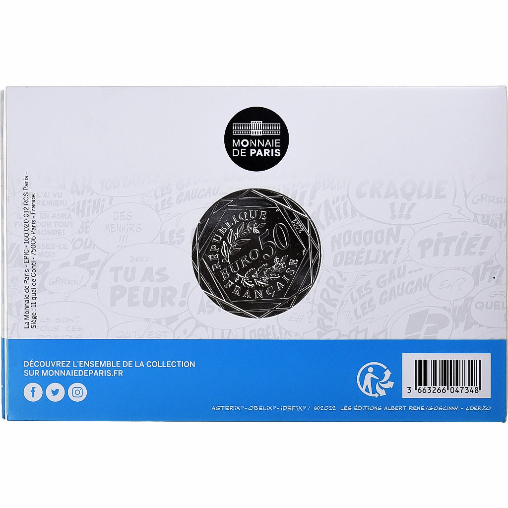 France, 50 Euro, Astérix - Amitié, Proof, 2022, MDP, Silver, MS(65-70)