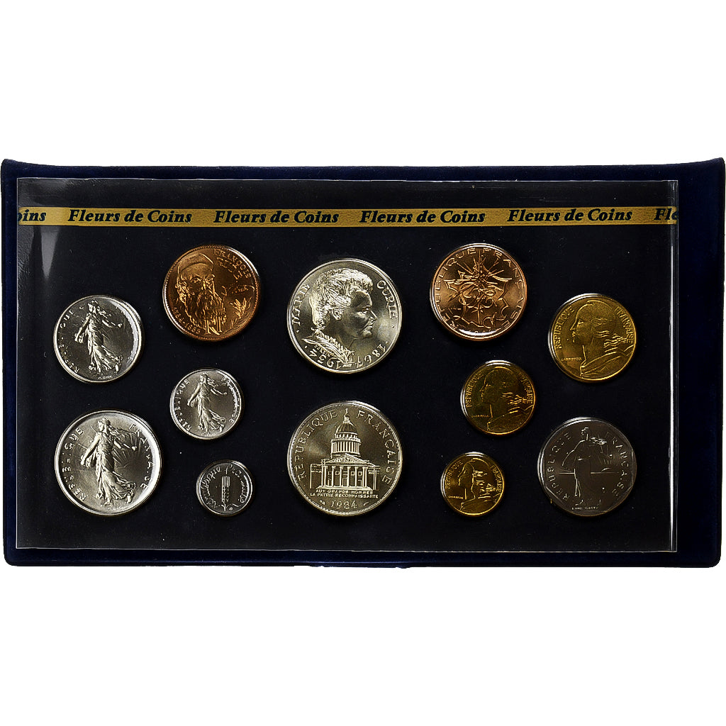 France, Coffret 1 c. à 100 frs., Marie Curie, 1984, MDP, FDC, MS(65-70)