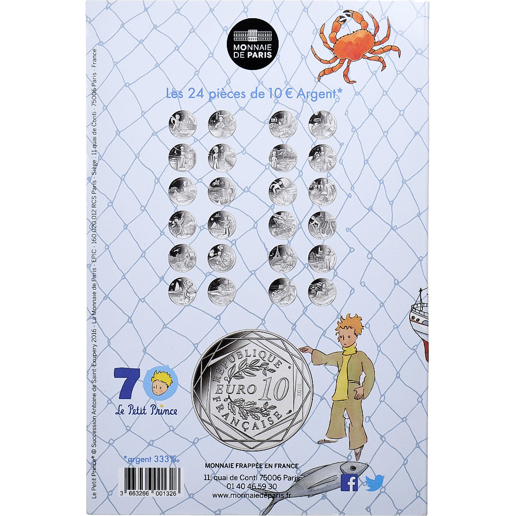 France, 10 Euro, Le beau voyage du Petit Prince, BU, 2016, MDP, Argent, SUP