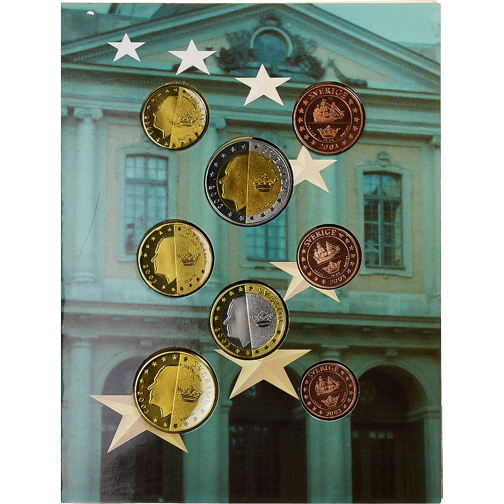 Sweden, Pattern euro set, Proof, 2003, MS(65-70)