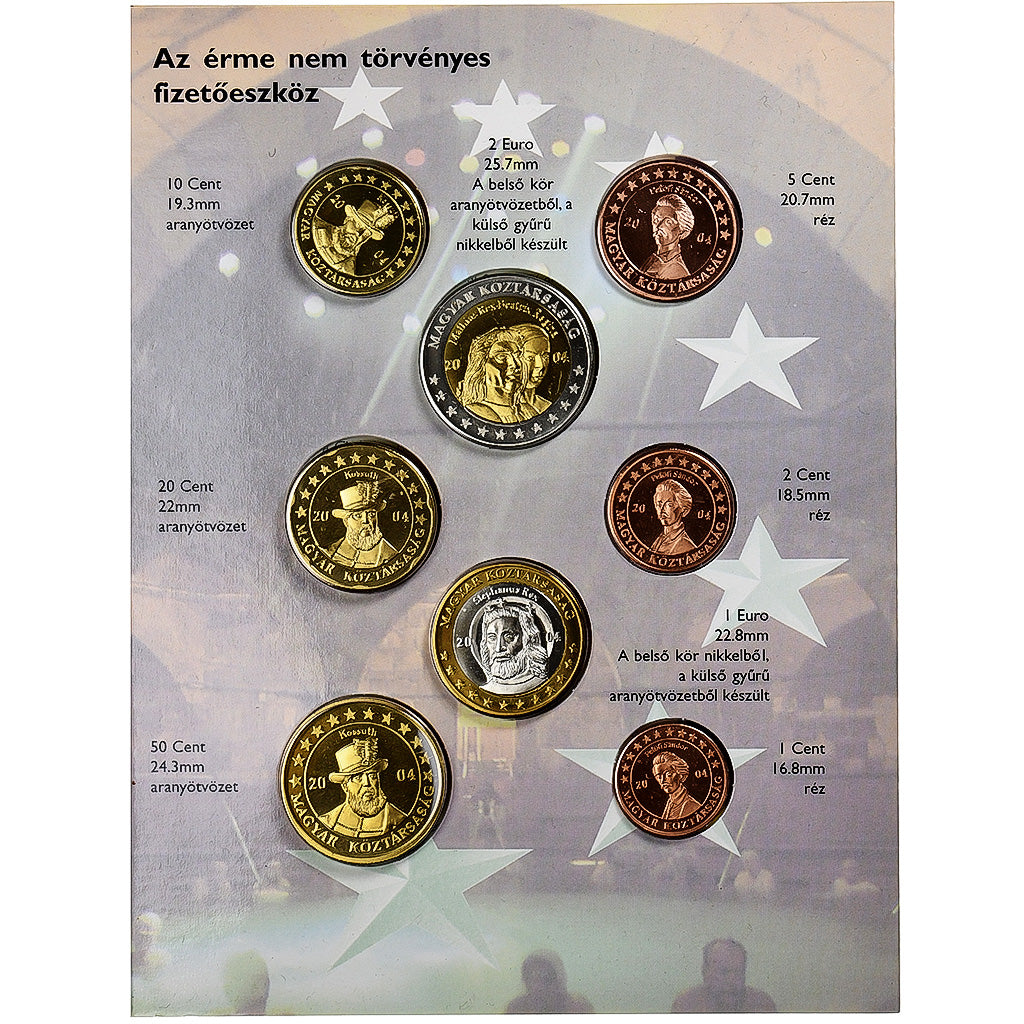 Ungheria, Pattern euro set, FS, 2004, N.C., FDC