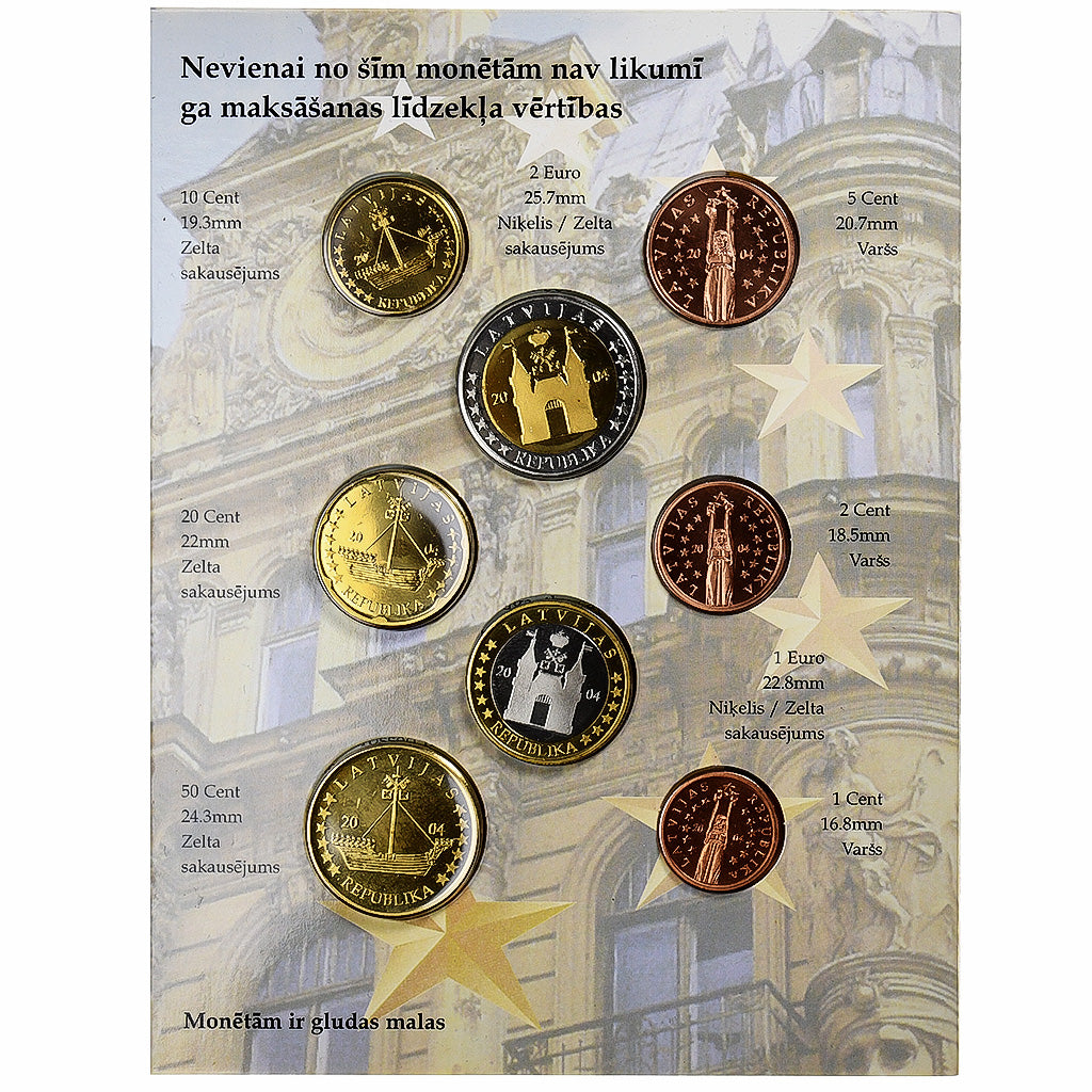 Letonia, Pattern euro set, Prueba, 2004, Sin información, FDC