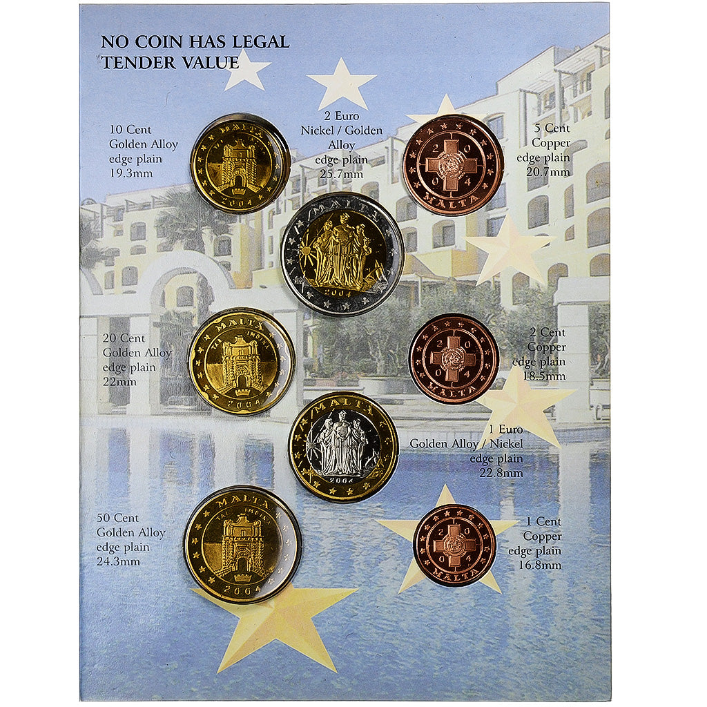 Malta, Pattern euro set, FS, 2004, N.C., FDC