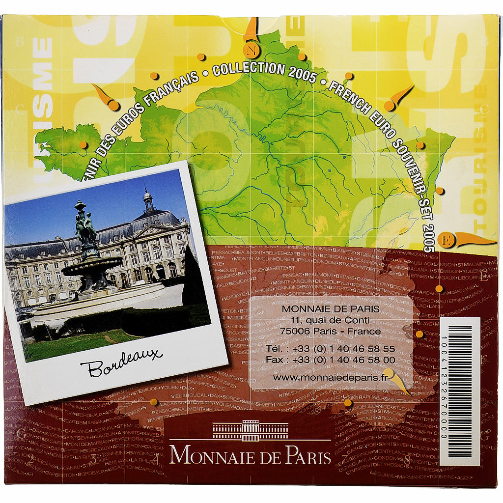 Frankreich, 1 c. to 2€ + token, Souvenir-set, BU, 2005, MDP, STGL