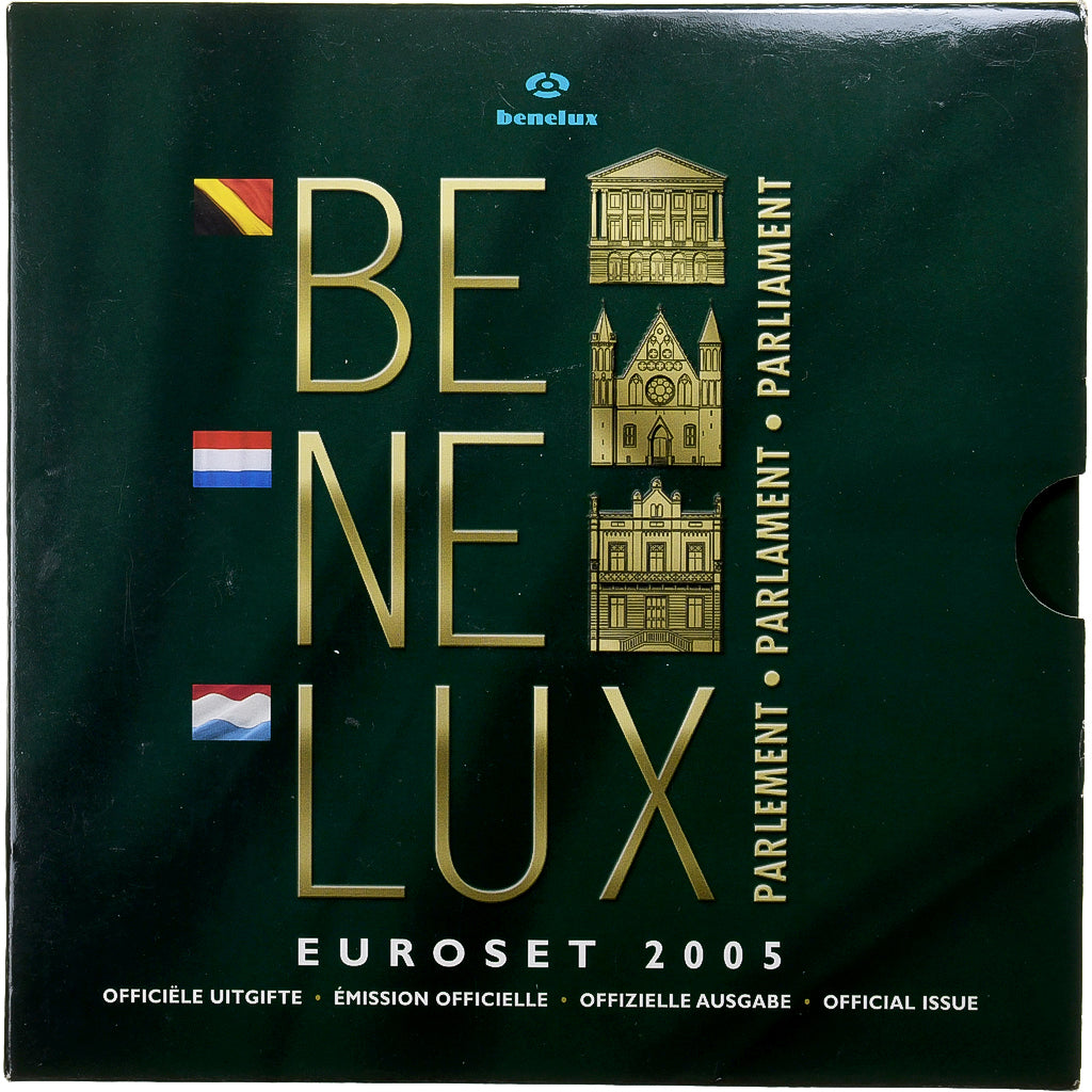 Benelux, 3x 1 ct. - 2€ + Token, BU, 2005, ND, MS(65-70)