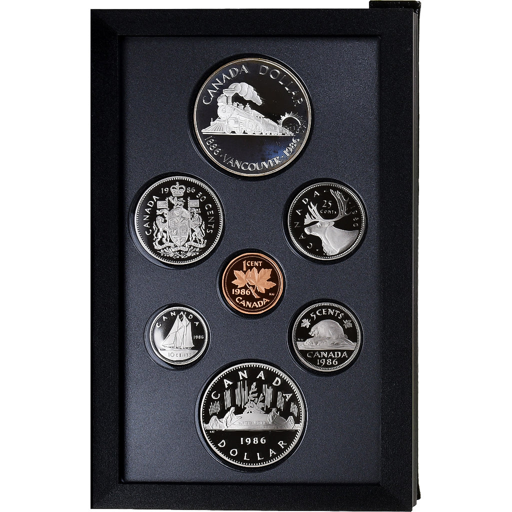 Canada, 1 cent to 1 dollar, 1986, Ottawa, FS, N.C., FDC