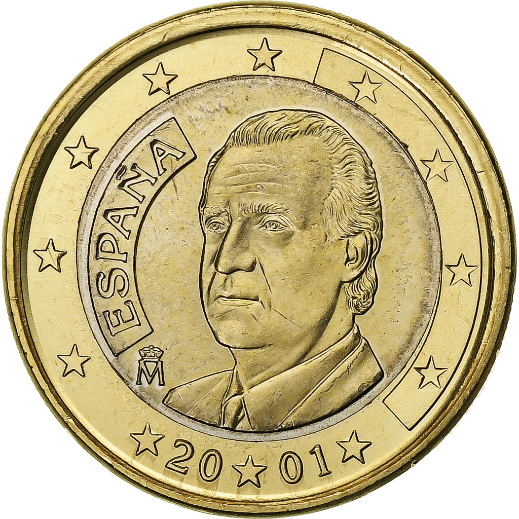 España, Juan Carlos I, Euro, BU, 2001, Madrid, Bimetálico, SC