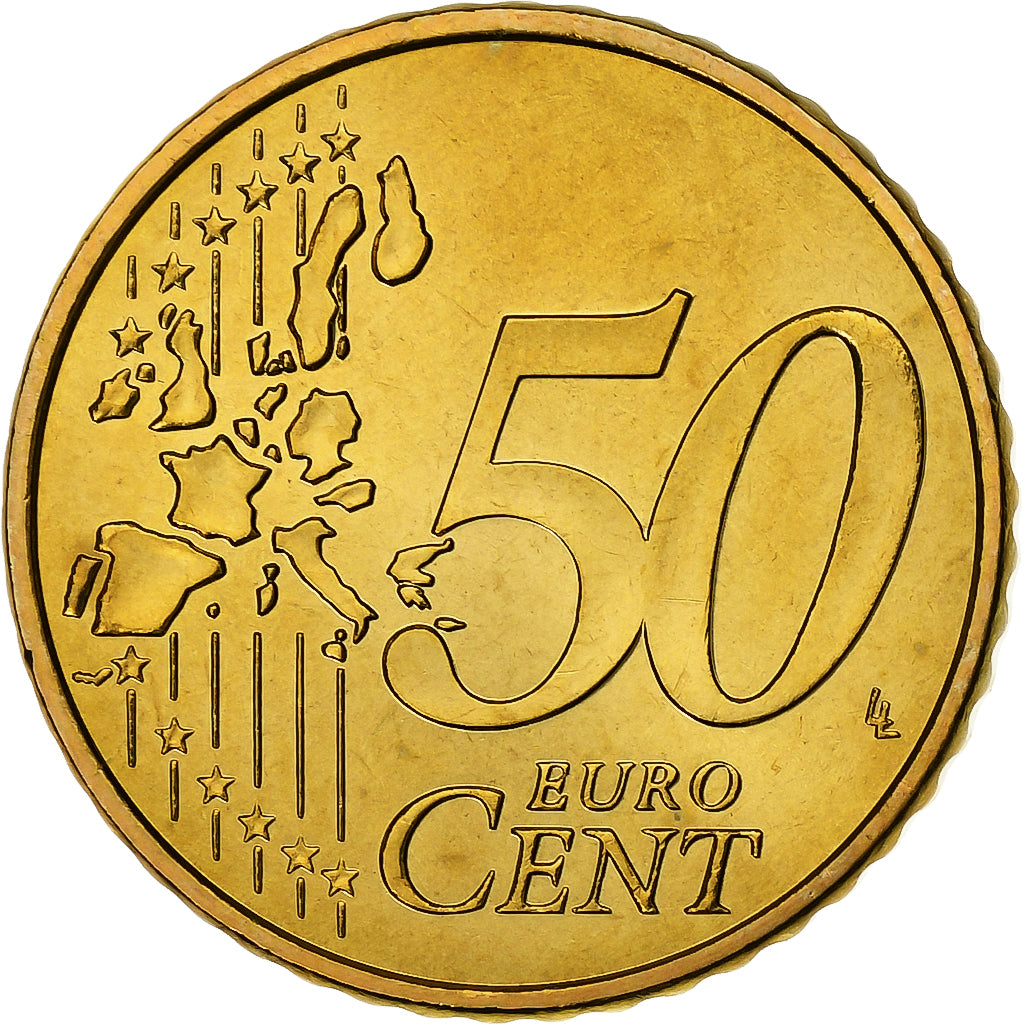 France, 50 Euro Cent, BU, 2002, Monnaie de Paris, Nordic gold, MS(65-70)