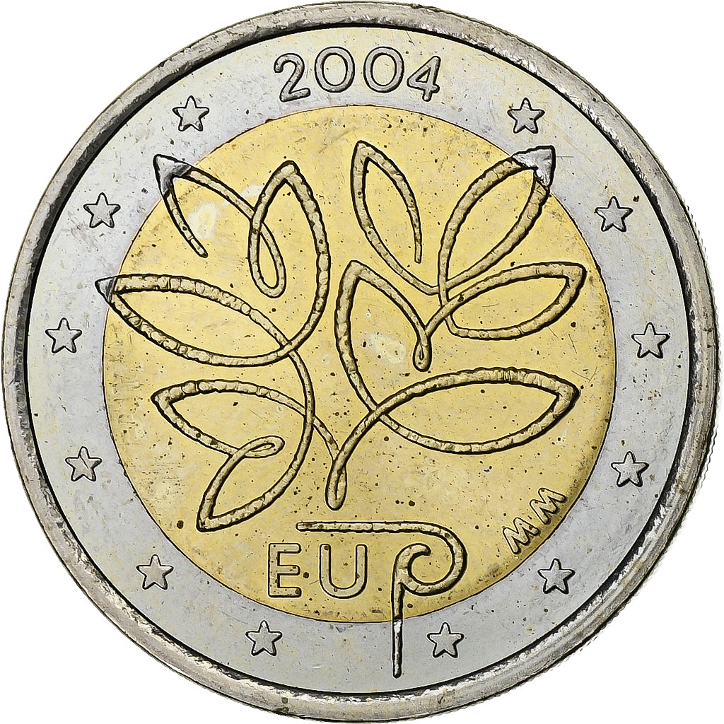 Finlândia, 2 Euro, Enlargement of EU, BU, 2004, Vantaa, Bimetálico, AU(55-58)