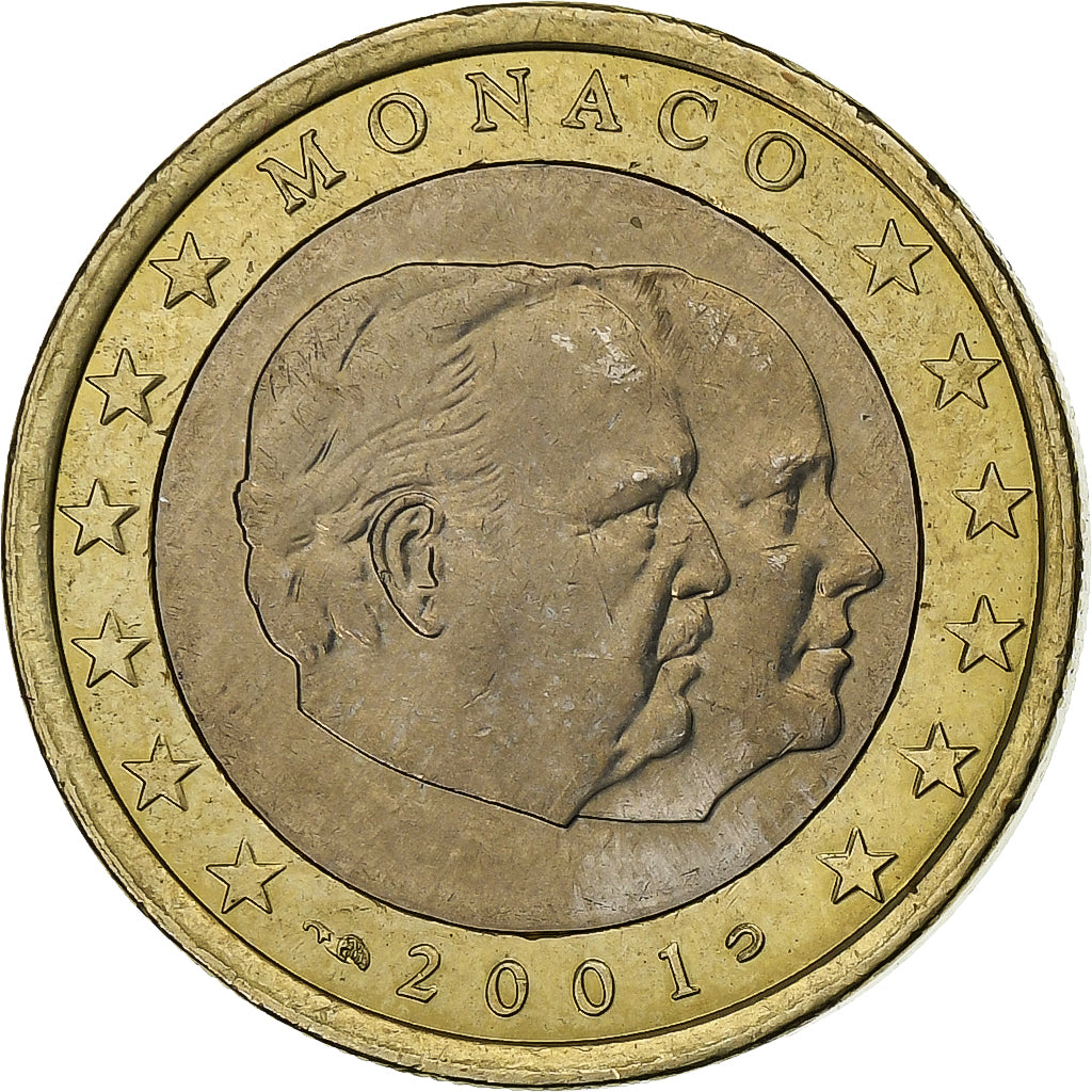 Monaco, Rainier III, Euro, 2001, Monnaie de Paris, Bi-Metallic, AU(55-58)