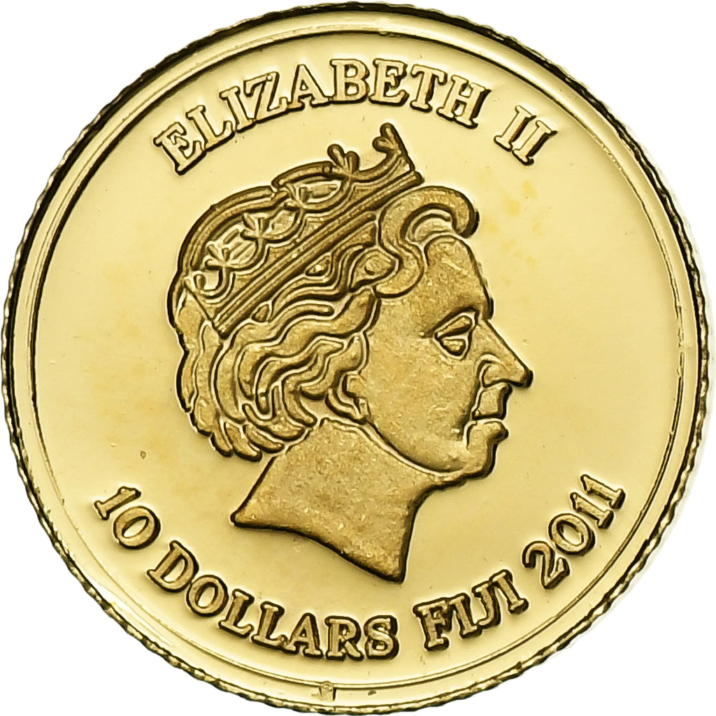 Fiji, Elizabeth II, 10 Dollars, Wonders of Nature, Nepal, 2011, Prueba, Oro, FDC