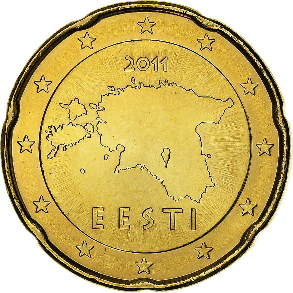 Estonia, 20 Euro Cent, BU, 2011, Vantaa, Nordic gold, EBC