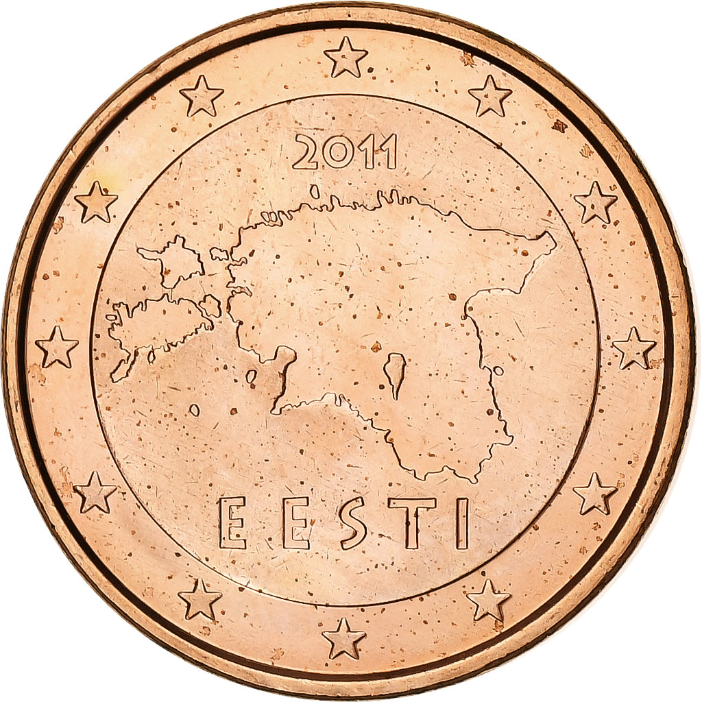Estonie, 5 Euro Cent, BU, 2011, Vantaa, Cuivre plaqué acier, SUP