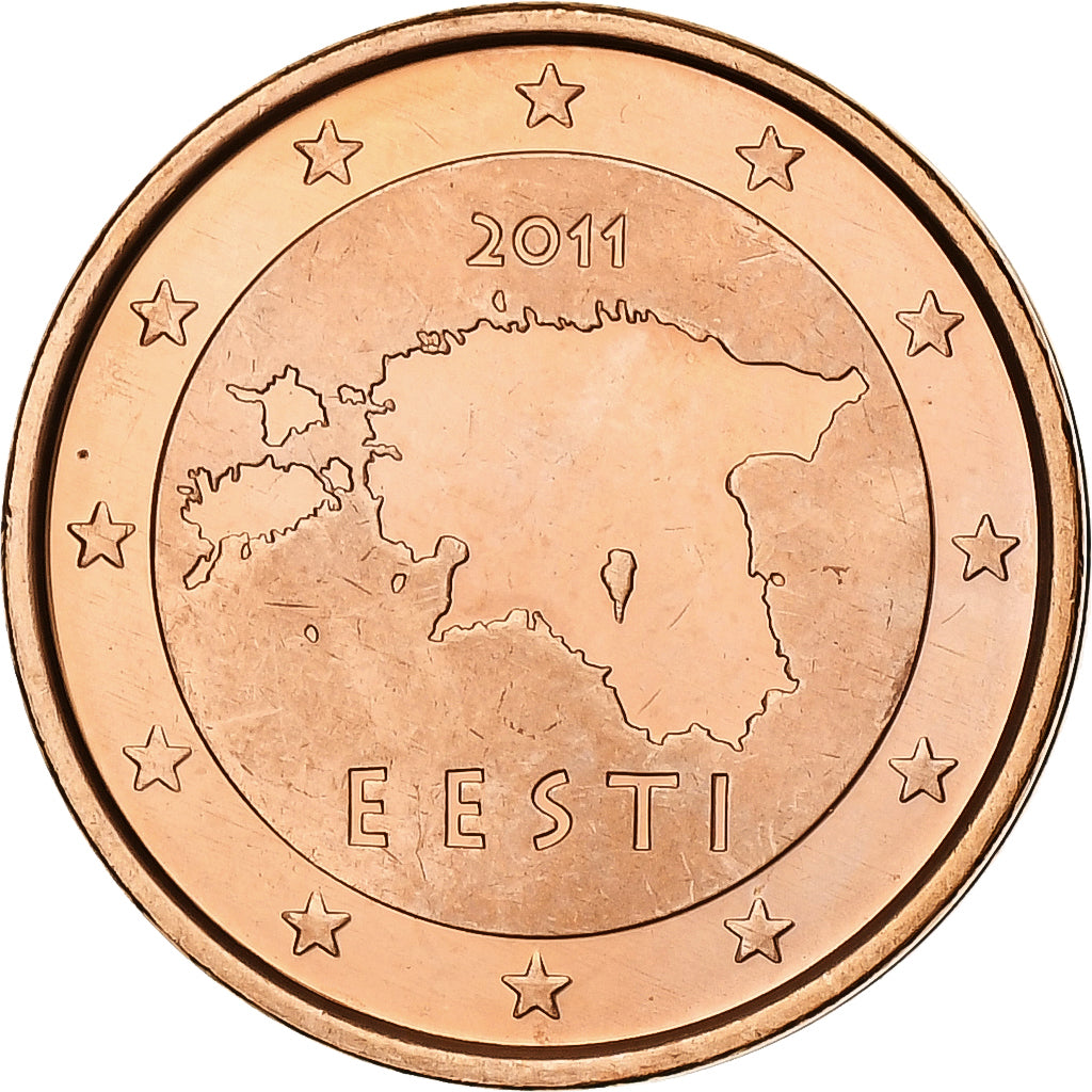 Estonie, 2 Euro Cent, BU, 2011, Vantaa, Cuivre plaqué acier, SUP