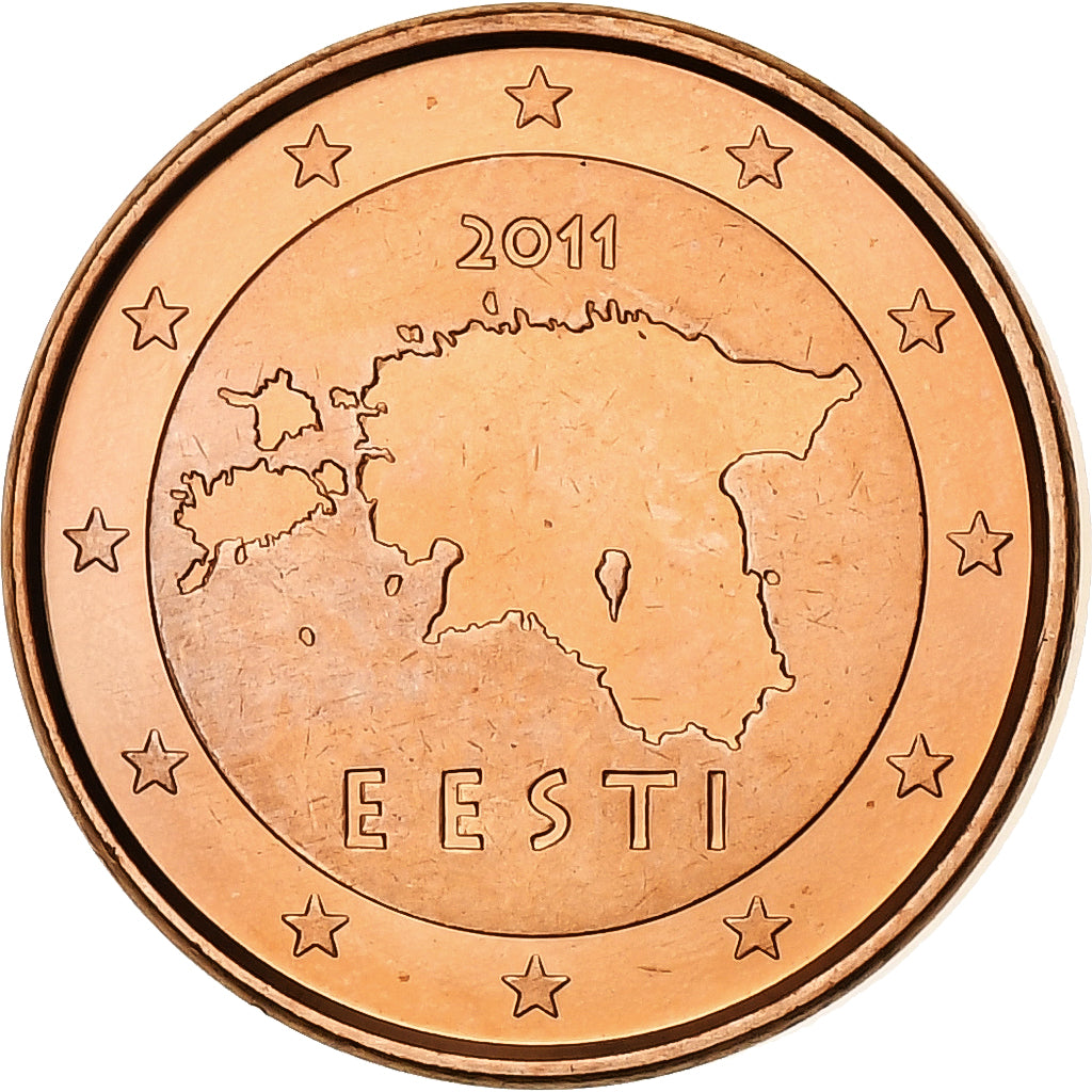 Estonie, Euro Cent, BU, 2011, Vantaa, Cuivre plaqué acier, SUP
