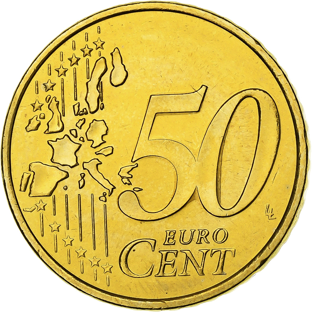 Monaco, Rainier III, 50 Euro Cent, 2002, Monnaie de Paris, Nordic gold, SPL