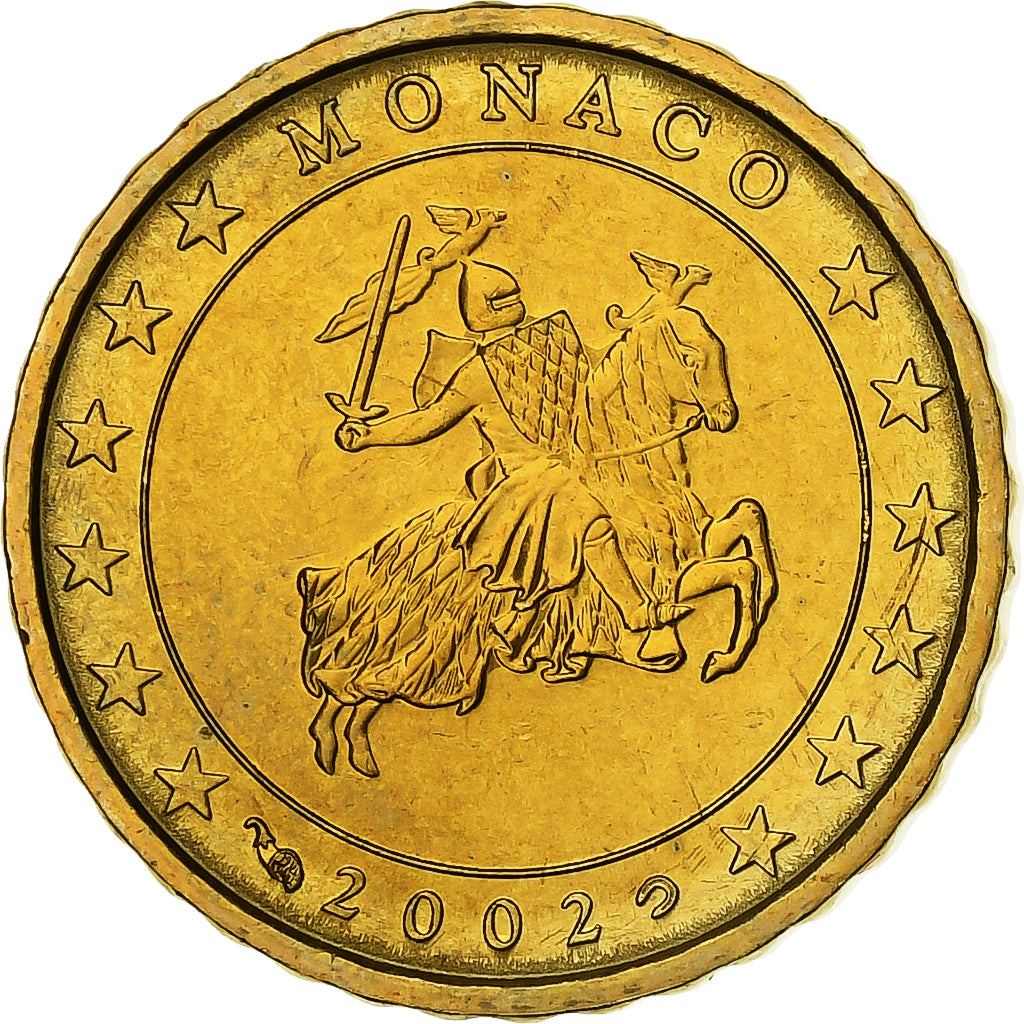 Monaco, Rainier III, 10 Euro Cent, 2002, Monnaie de Paris, Nordic gold, UNC-