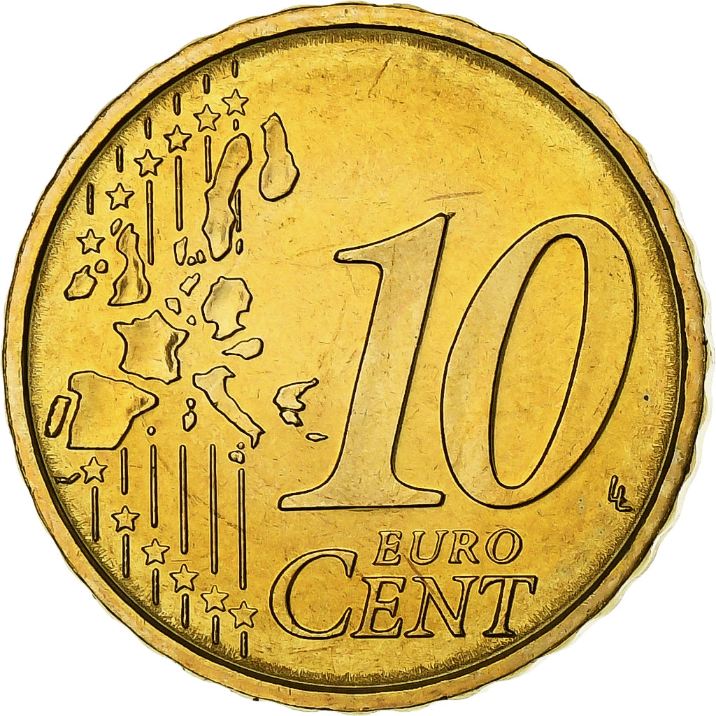Monaco, Rainier III, 10 Euro Cent, 2002, Monnaie de Paris, Nordic gold, UNC-