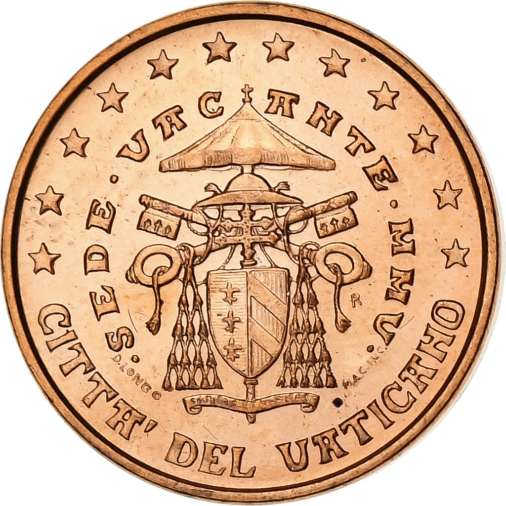 Vatican, Sede Vacante, Euro Cent, BU, 2005, Rome, Copper Plated Steel, MS(63)