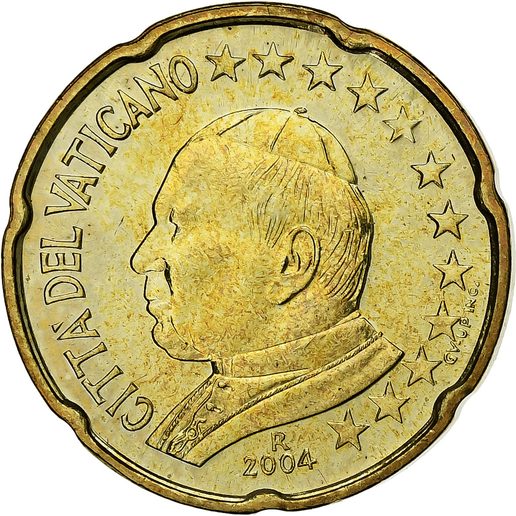 Vatikan, John Paul II, 20 Euro Cent, BU, 2004, Rome, Nordic gold, VZ