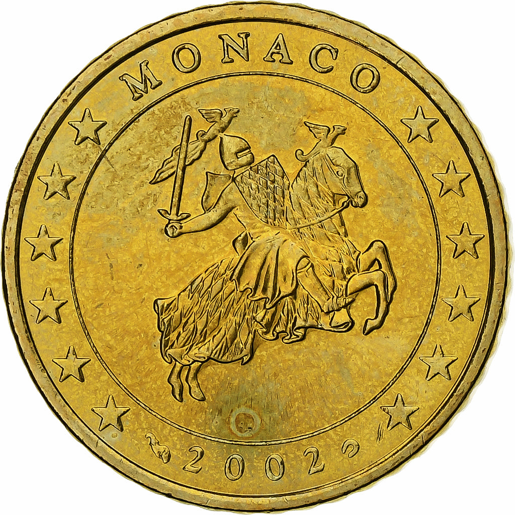 Monaco, Rainier III, 50 Euro Cent, BU, 2002, Monnaie de Paris, Or nordique, SPL