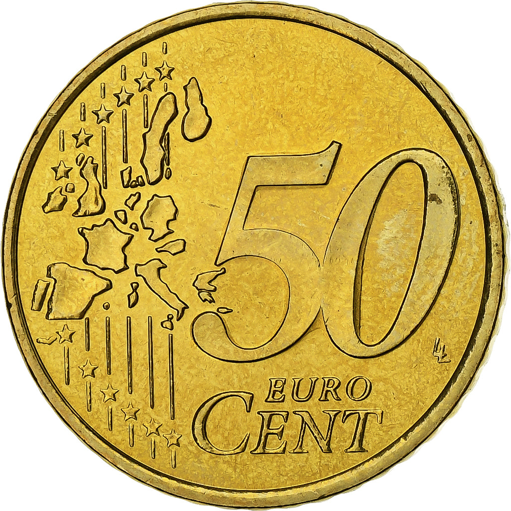 Monaco, Rainier III, 50 Euro Cent, BU, 2002, Monnaie de Paris, Or nordique, SPL