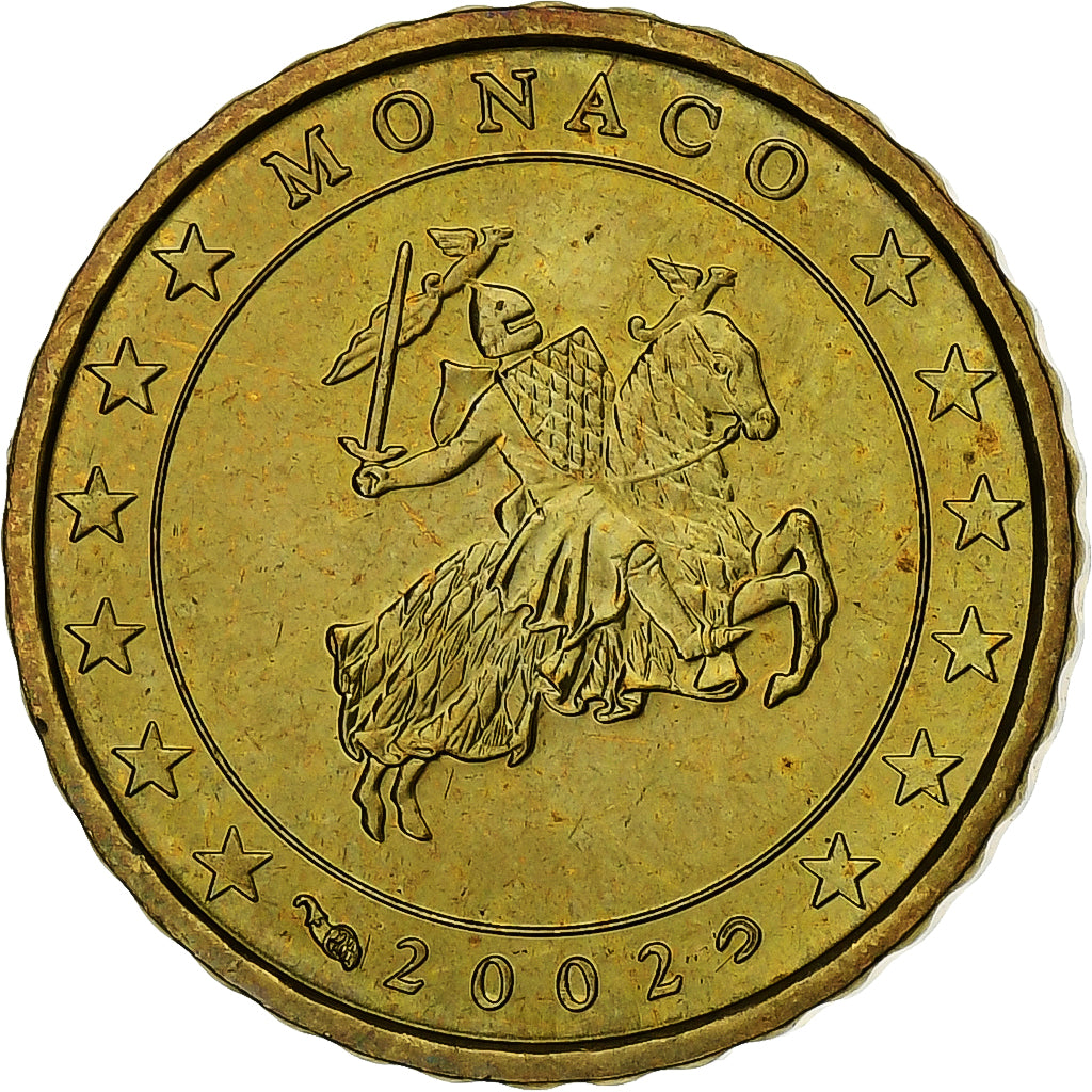 Monaco, Rainier III, 10 Euro Cent, BU, 2002, Monnaie de Paris, Nordic gold, UNC-