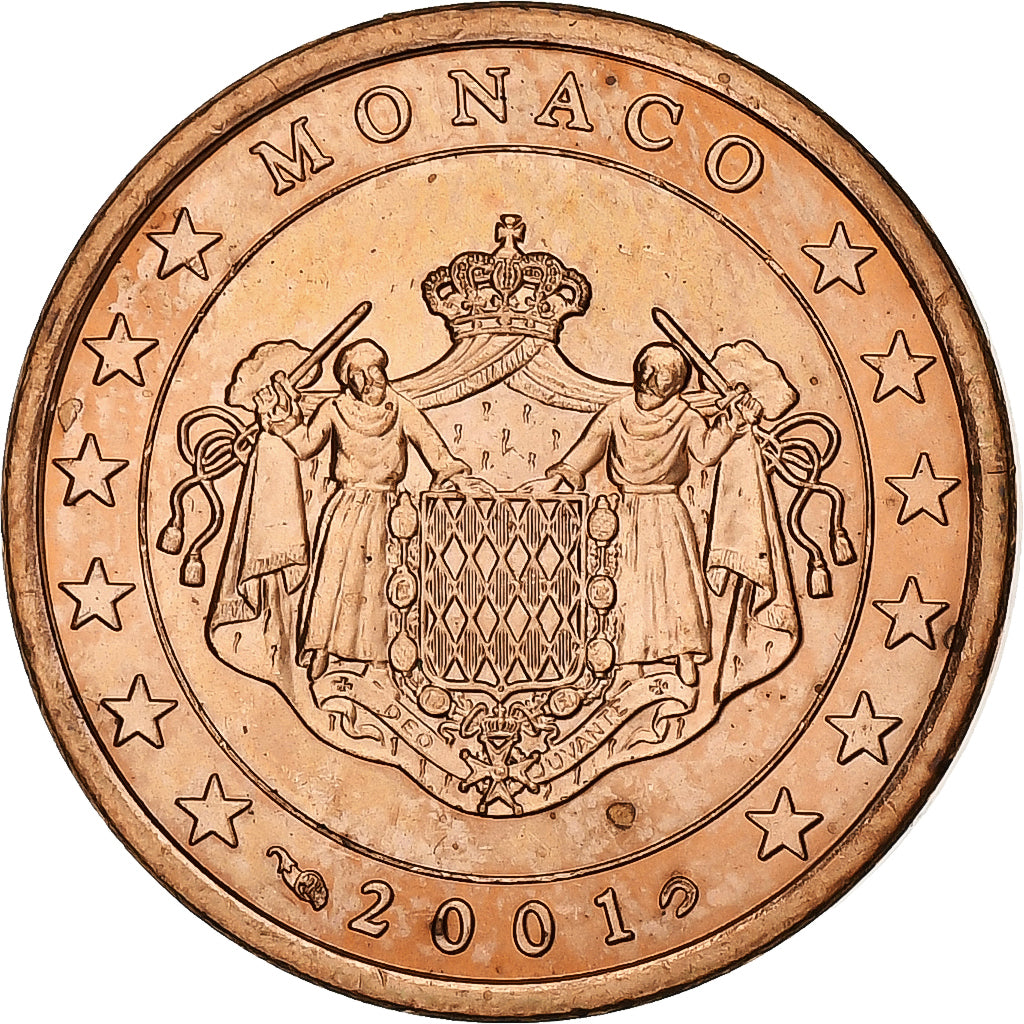 Monaco, Rainier III, 5 Euro Cent, BU, 2001, Monnaie de Paris, Cuivre plaqué