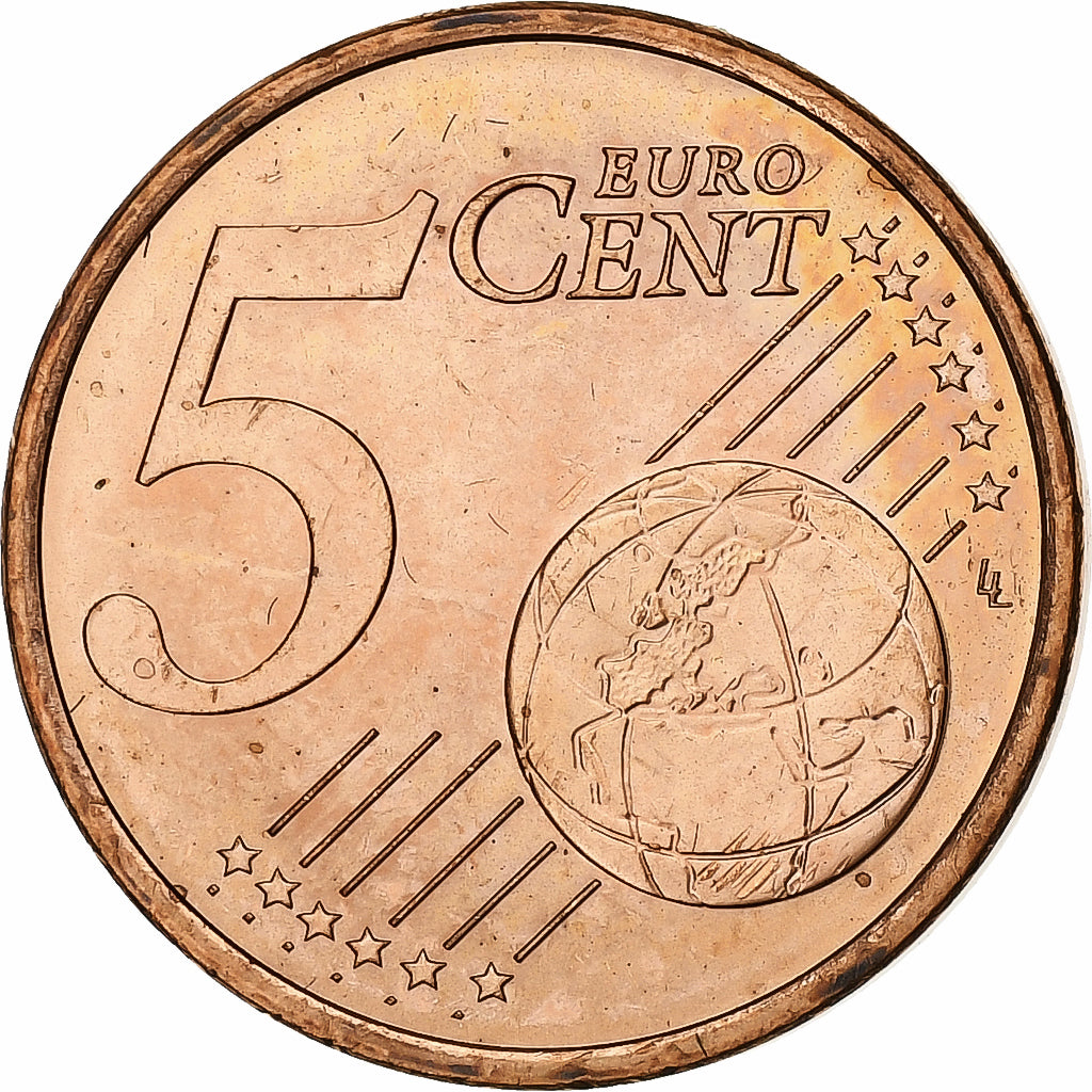 Monaco, Rainier III, 5 Euro Cent, BU, 2001, Monnaie de Paris, Cuivre plaqué