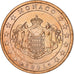 Monaco, Rainier III, 2 Euro Cent, BU, 2001, Monnaie de Paris, Copper Plated