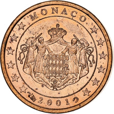 Monaco, Rainier III, Euro Cent, BU, 2001, Monnaie de Paris, Copper Plated Steel