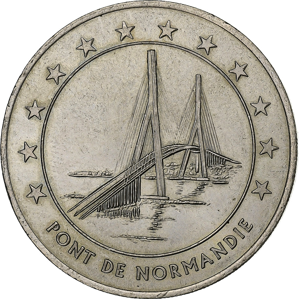 França, 3 Euro du Havre, Pont de Normandie, 1996, Níquel, AU(55-58)