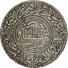 Morocco, Hassan I, 10 Dirhams, AH 1299/1882, Monnaie de Paris, Silver, AU(50-53)